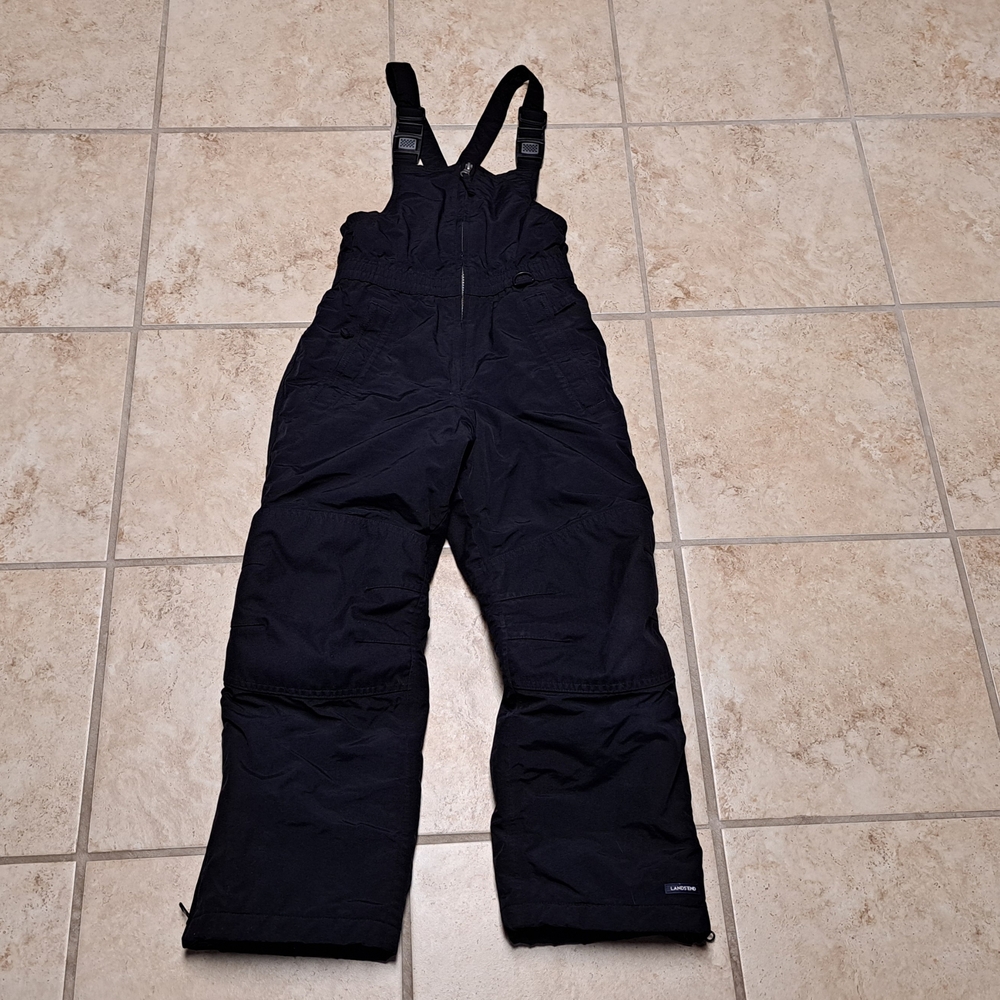 Lands' End Black Snow Bib Pants EUC Size 8 - Picture 2 of 16